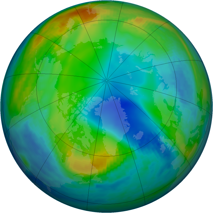 Arctic ozone map for 27 November 1982